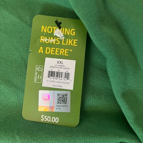 John Deere Core Graphic Logo Hoodie Green - Size XXL - Picture 5 of 8
